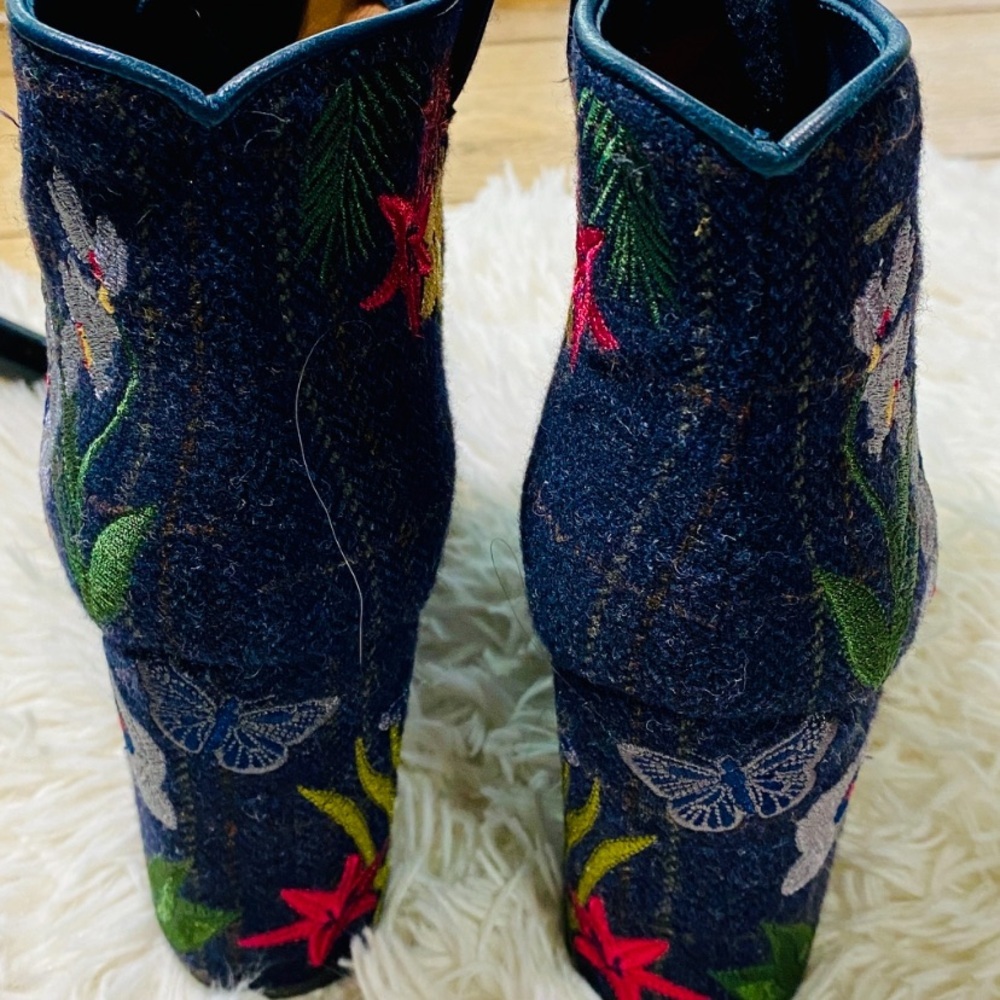 LAURENCE DACADE PARIS EMBROIDERED FLORAL ANKLE BOOTS Made in ITALY EU 38.5 7.5 - Picture 5 of 10